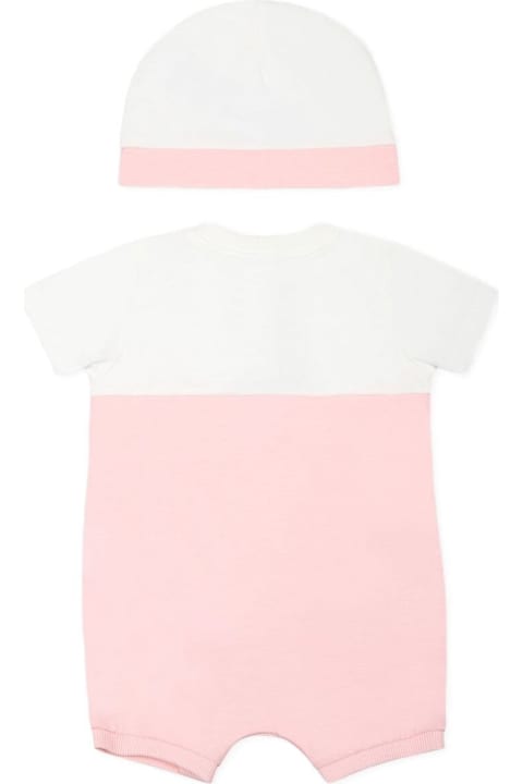 Moschino Bodysuits & Sets for Women Moschino Pink Set With One-piece And Beanie With Logo Detail On The Front In Cotton Baby