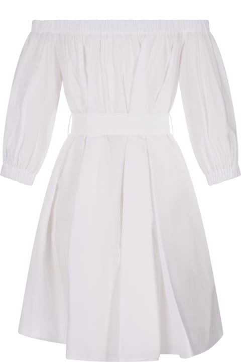 Fashion for Women Parosh White Mini Dress With Puff Sleeves