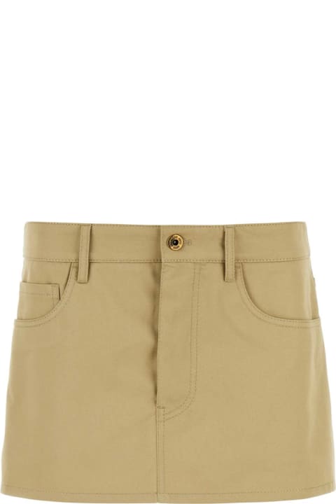 Sale for Women Miu Miu Camel Cotton Mini Skirt