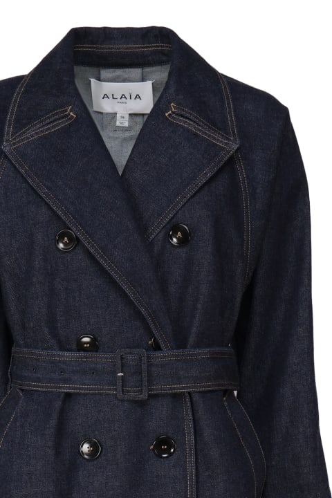 Alaia Coats & Jackets for Women Alaia Classic Coat In Cotton Denim