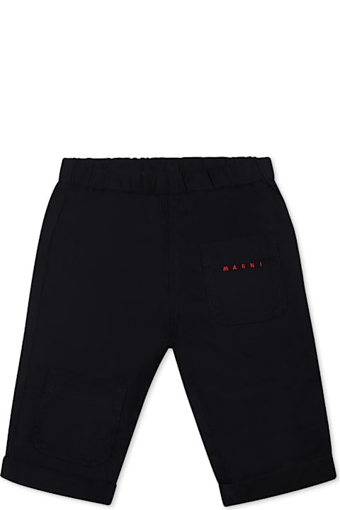 Marni for Baby Boys Marni Blue Trousers For Baby Boy With Logo