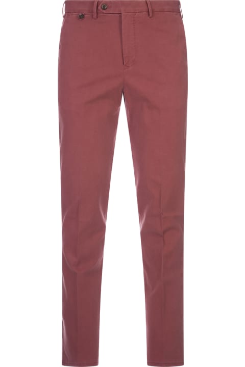 Fashion for Men PT Torino Red Stretch Fabric Master Fit Trousers