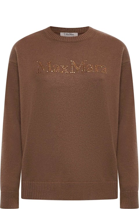 'S Max Mara Sweaters for Women 'S Max Mara Logo Embellished Crewneck Jumper