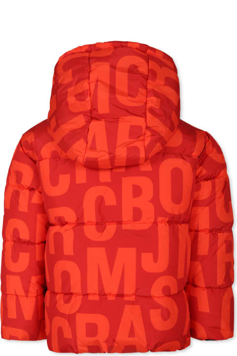 Marc Jacobs معاطف وجواكت لـ بنات Marc Jacobs Red Down Jacket For Kids With Monogram