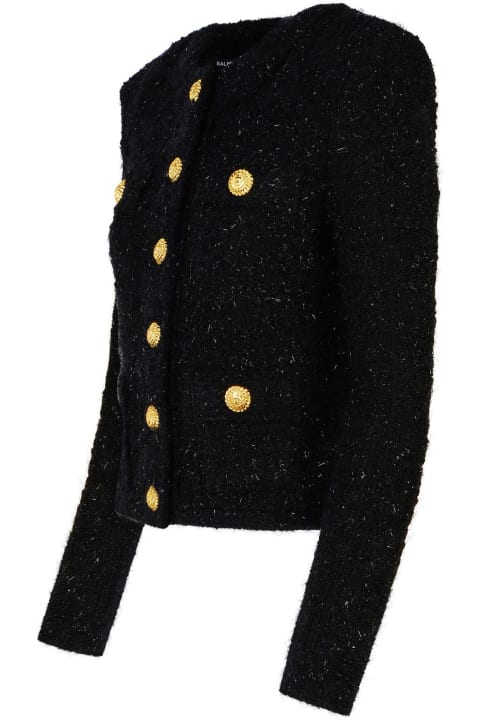 Sweaters for Women Balmain Black Polyamide Blend Jacket