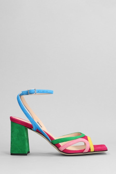 Eva  Sandals In Multicolor Suede