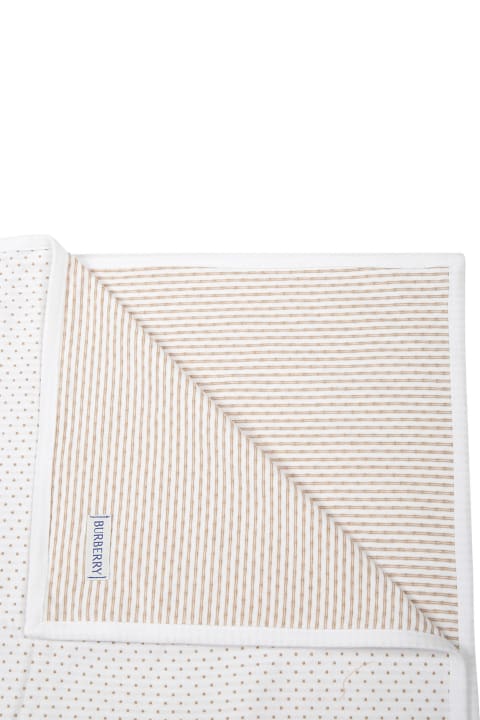 Burberry Sale for Kids Burberry White Babies Blanket With All-over Logo And Pattern