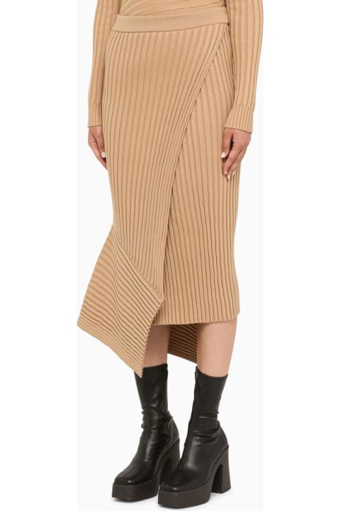 Fashion for Women Stella McCartney Beige Ribbed Knit Flared Skirt