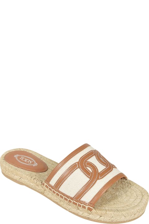 Tod's for Women Tod's Catena Patched Rafia Sandals
