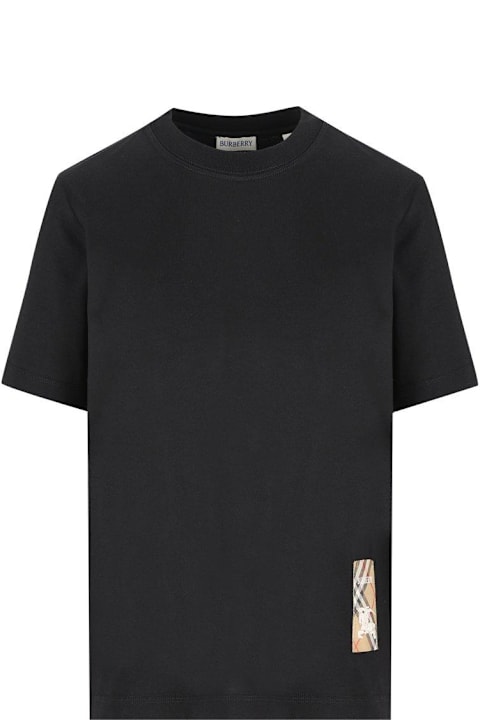 Homeware Burberry Checked Patch Crewneck T-shirt