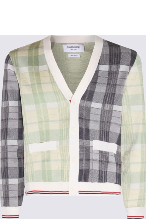 Thom Browne Sweaters for Men Thom Browne Multicolour Check Cotton Pastel Cardigan