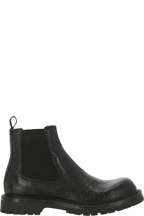 Gucci Boots for Men Gucci Web Detailed Gg Embossed Boots