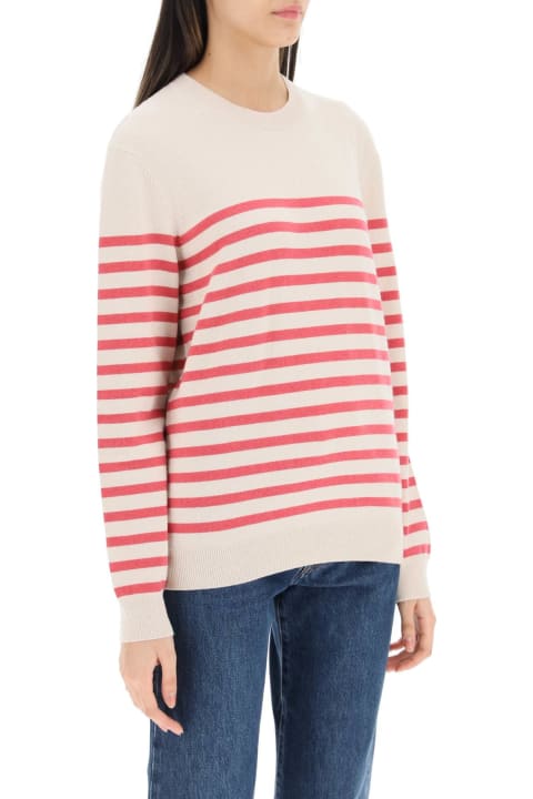 メンズ ニットウェア A.P.C. 'phoebe' Striped Cashmere And Cotton Sweater