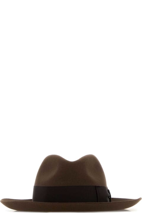Borsalino لـ Kids Borsalino Brown Wool Blend Alexander Hat