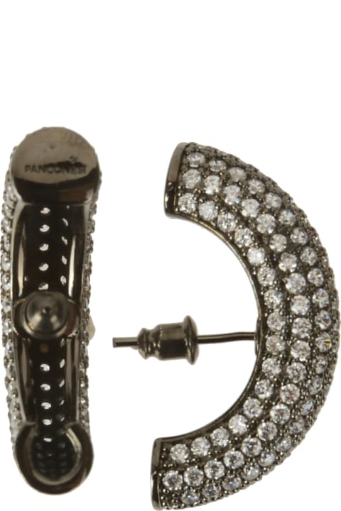 Jewelry for Women Panconesi Half Moon Crystal Hoops