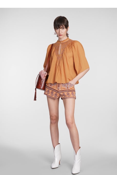 Antik Batik Pants & Shorts for Women Antik Batik Tajar Shorts In Orange Cotton