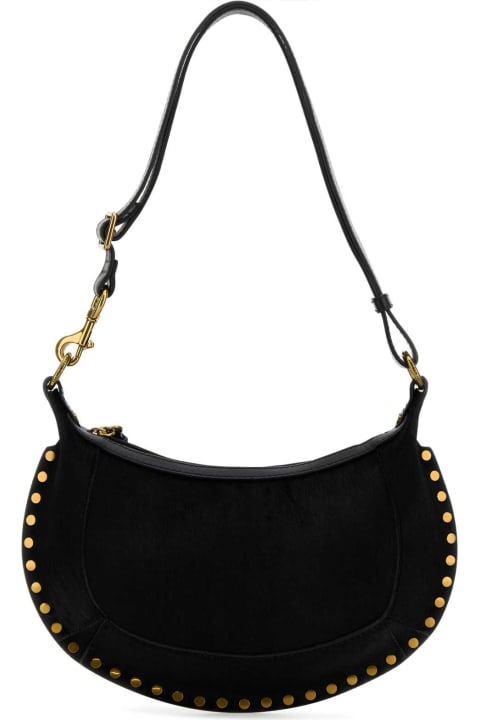 Isabel Marant Totes for Women Isabel Marant Black Calf Hair Oskan Moon Shoulder Bag