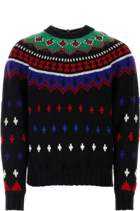 Sweaters for Men Moncler Grenoble Embroidered Wool Blend Tricot Sweater