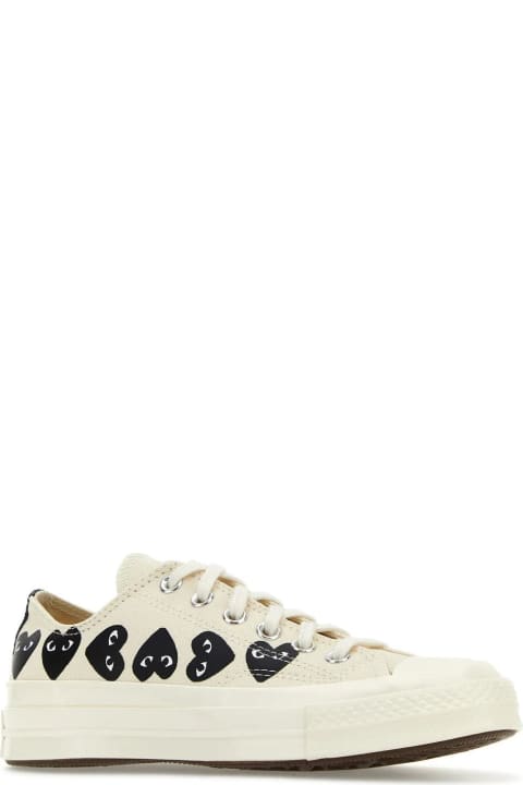 Sneakers for Men Comme des Garçons Play Ivory Canvas Sneakers