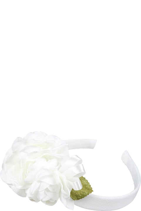 Accessories & Gifts for Girls Monnalisa White Headband For Girl With Flowers
