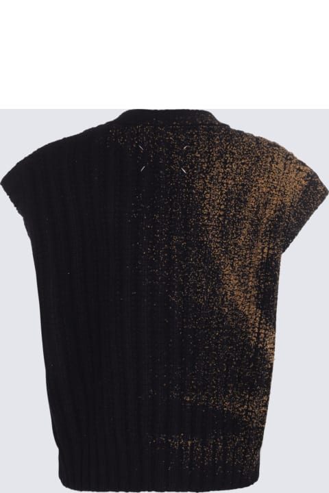 Maison Margiela Sweaters for Women Maison Margiela Dark Navy And Gold Wool Knitwear