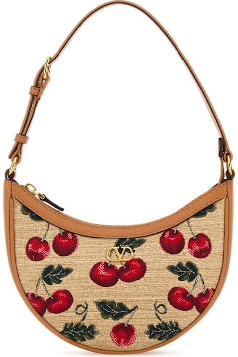 Valentino Garavani Embroidered Raffia Mini Vlogo Signature