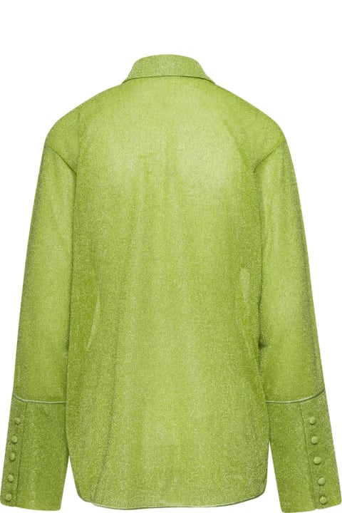 Oseree for Women Oseree Green Lumière Shirt With Glitter In Polyamide Woman