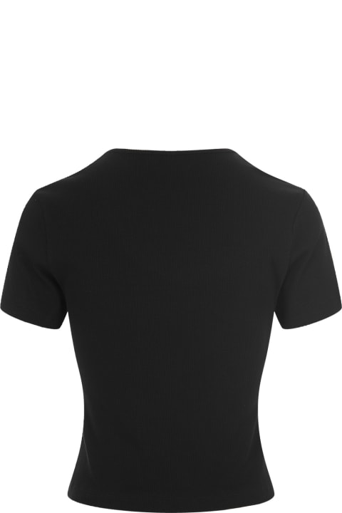 ウィメンズ新着アイテム Blumarine Black T-shirt With Jewel Logo