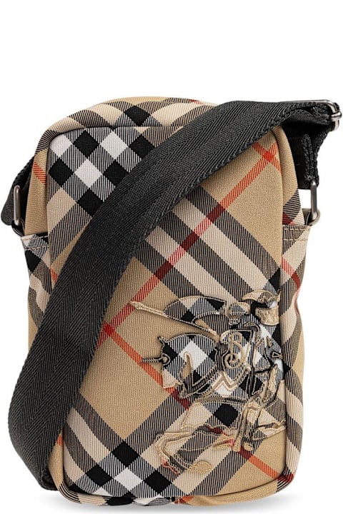 Burberry Totes for Men Burberry Ekd Motif Checked Phone Bag