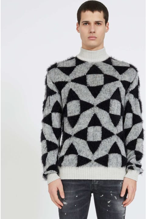 John Richmond Sweaters for Men John Richmond Half High-neck Sweater With Front Print.