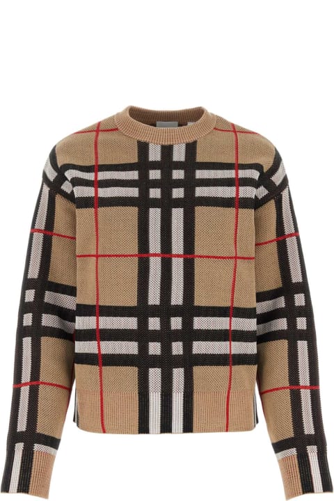 Sale for Women Burberry Embroidered Stretch Piquet Sweater