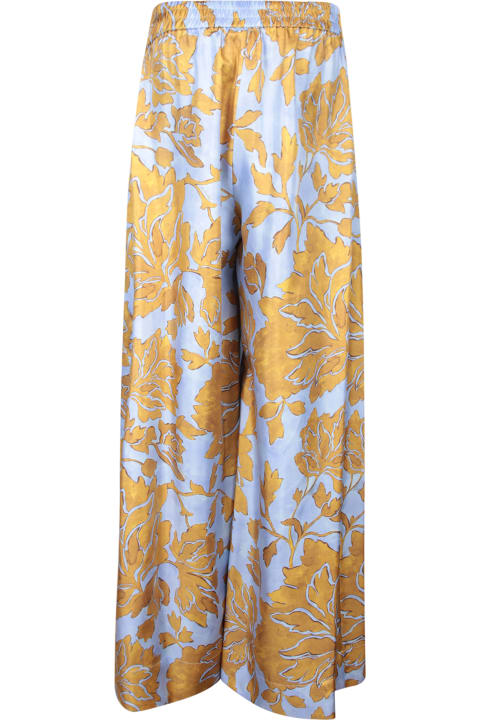 La DoubleJ for Women La DoubleJ Tangle Light Blue Gold Palazzo Pants