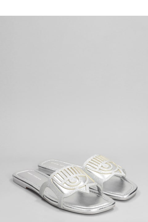Chiara Ferragni Sandals for Women Chiara Ferragni Penelope Flats In Silver Glitter