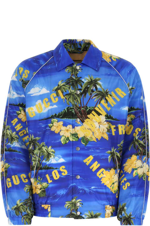 Coats & Jackets for Men Gucci Printed Nylon Windbreaker