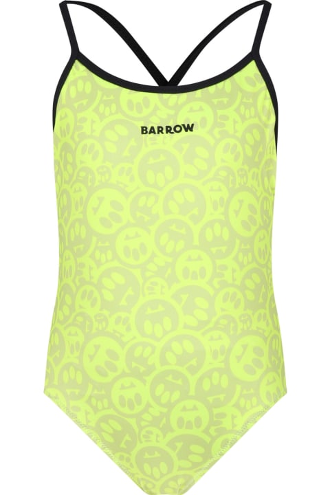 Barrow for Kids Barrow Yellow Swimsuit For Girl With Smile Print
