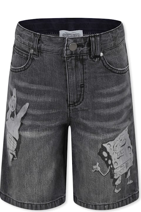 Stella McCartney Kids ملابس تحتية لـ أولاد Stella McCartney Kids Grey Shorts For Boy With Spongebob
