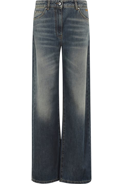 MSGM الجينز لـ السيدات MSGM Whisker Effect Wide Leg Jeans Msgm