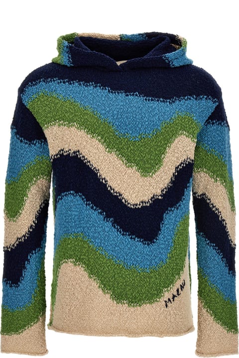 Marni Sweaters for Men Marni Patterned Hooded Sweater