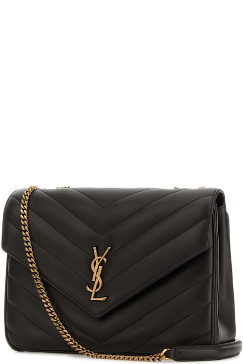 Homeware Saint Laurent Dark Brown Leather Large Lou Lou Shoulder Bag