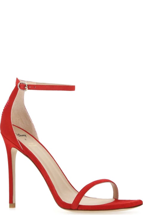 Shoes for Women Stuart Weitzman Red Suede Sandals