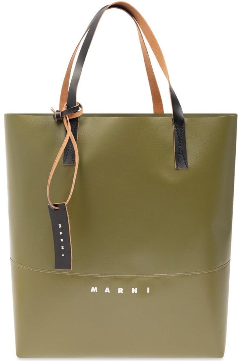 メンズ トートバッグ Marni N/s Logo-printed Top Handle Bag
