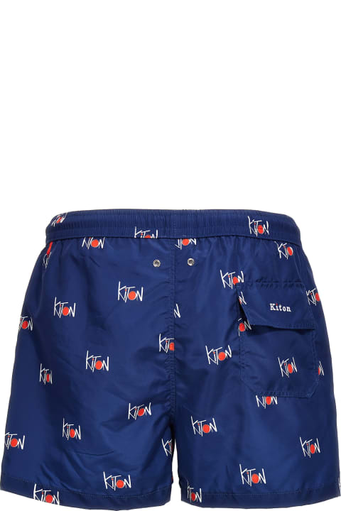 Swimwear for Men Kiton Logo Print Swim Shorts