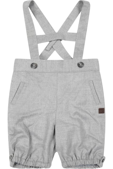 Gray Shorts For Baby Boy With Logo