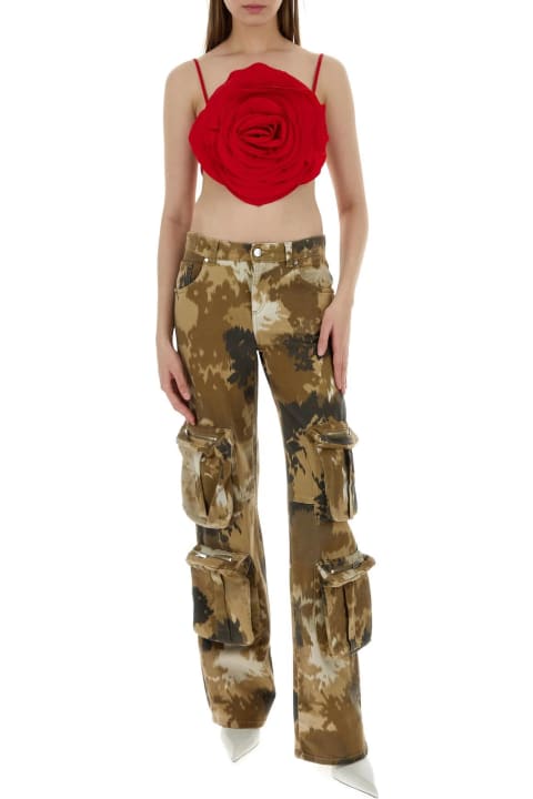 Blumarine Pants & Shorts for Women Blumarine Printed Stretch Cotton Cargo Jeans