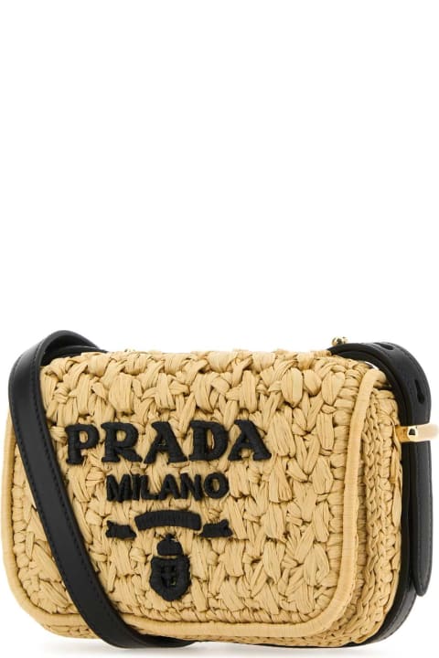 ウィメンズ Pradaのショルダーバッグ Prada Raffia Crossbody Bag