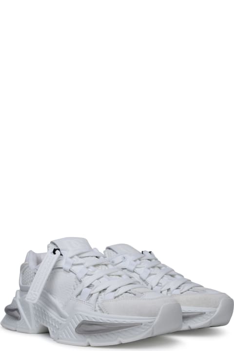 'airmaster' White Calf Leather Blend Sneakers