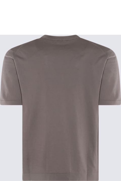 Piacenza Cashmere Topwear for Men Piacenza Cashmere Stone Grey Cotton T-shirt