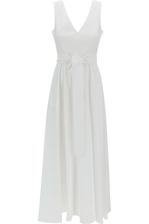 Parosh for Women Parosh Long White Dress With Knot Detail In Cotton Woman