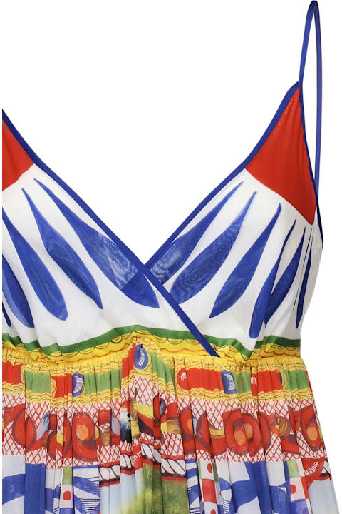 Dresses for Women Dolce & Gabbana Silk Dress With Cart Print