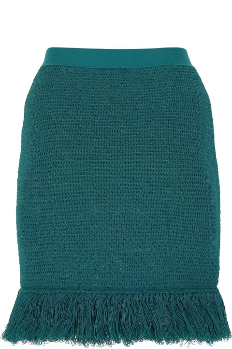 Bottega Veneta Skirts for Women Bottega Veneta Petrol Blue Stretch Cotton Blend Mini Skirt